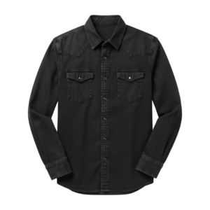 Black Denim Western Shirt for Men – Medium | Urix
